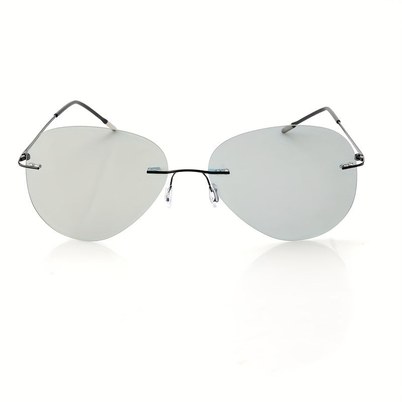 Men's Polarized Sunglasses HD Rimless Driving Fishing Goggles