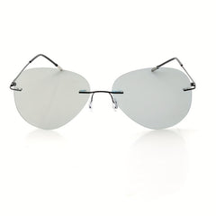 Men's Polarized Sunglasses HD Rimless Driving Fishing Goggles