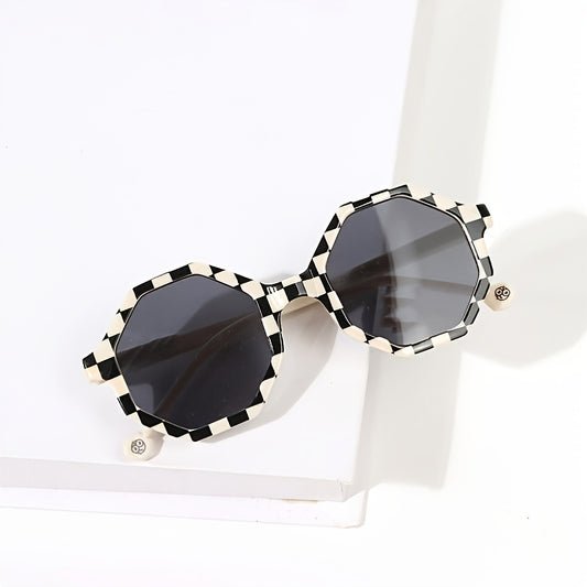 Kids Flat Lens Plaid Sunglasses UV Protection