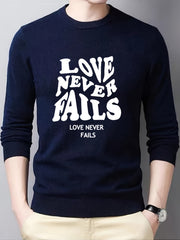 Men's All Match Knitted Sweater Crew Neck Pullover