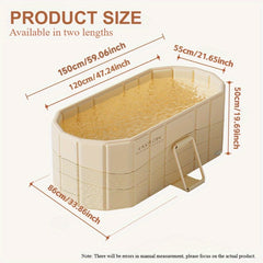 59 Inch Golden Foldable Bathtub for Adults No Installation
