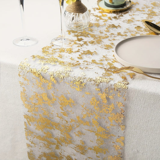 Golden Glitter Mesh Table Runner Roll - Wedding Baby Shower Party Supplies