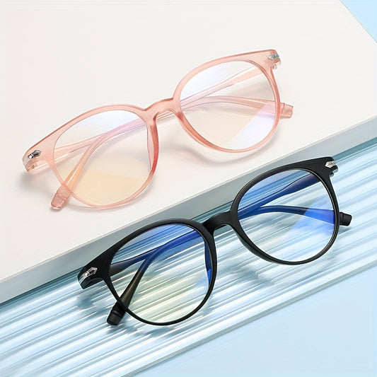 Retro Jelly Round Frame Clear Lens Computer Glasses