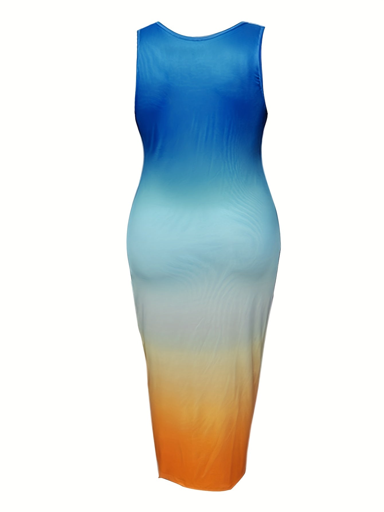  Ombre Print Tank Maxi Dress