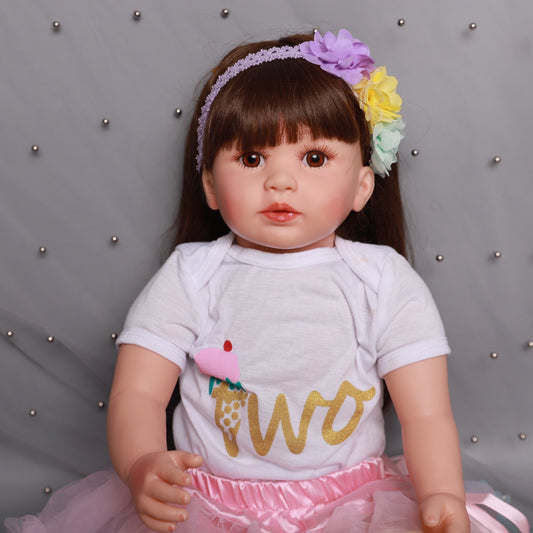 22 Inch 55 Cm Reborn Doll Lifelike Silicone Vinyl Dolls Girl Toy