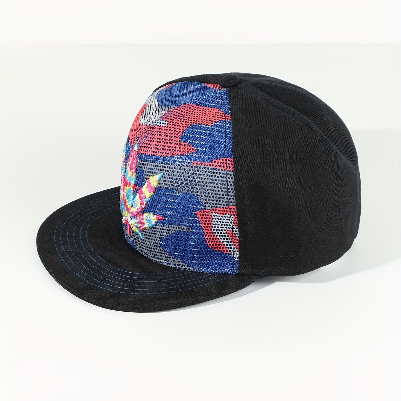 Colorful Leaf Embroidery Baseball Cap Lightweight Snapback Hats