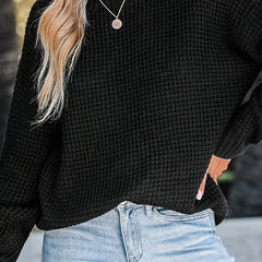  Solid Waffle Pattern Criss Cross Backless Sweater