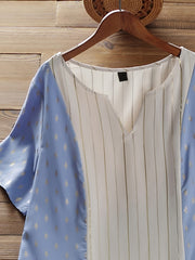  Boho Dress Women's Plus Graphic & Strip Short Sleeve Notched Neck Maxi