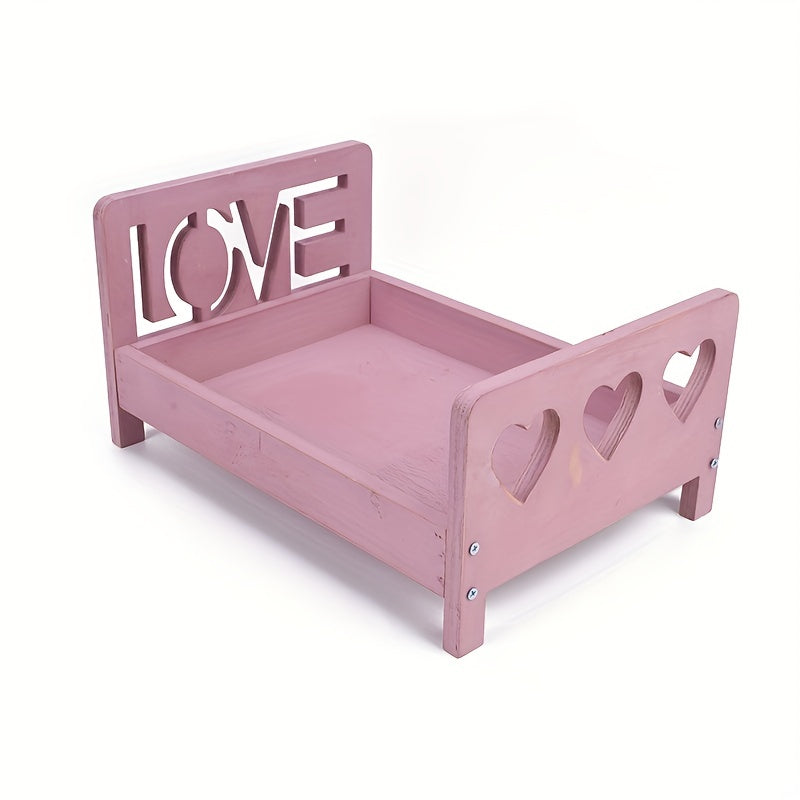 Newborn Photography Props Vintage Small Bed Studio Props Baby Wooden Full Moon