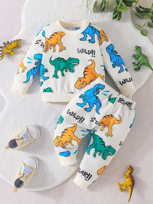 Baby Boys Dinosaur Sweatshirt and Sweatpants Set