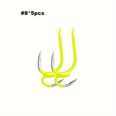 5pcs High Carbon Steel Fishing Hooks Double Hooks