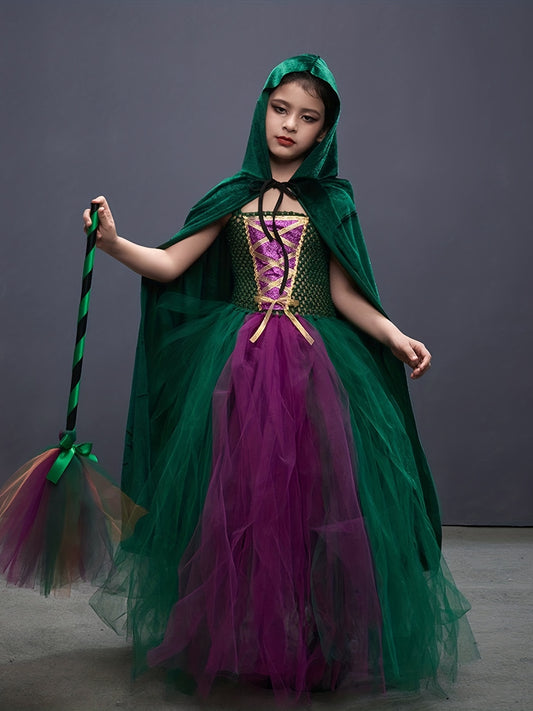 Halloween Witch Cosplay Costume & Accessories for Party Performance