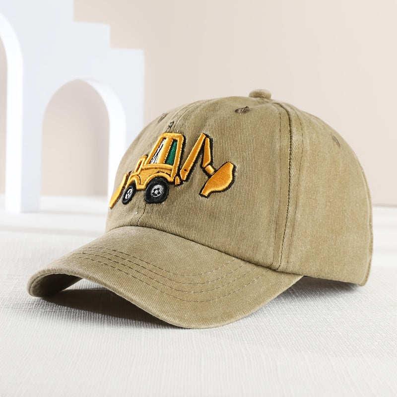Kids Sunshade Excavator Baseball Cap for Outdoor Activities
