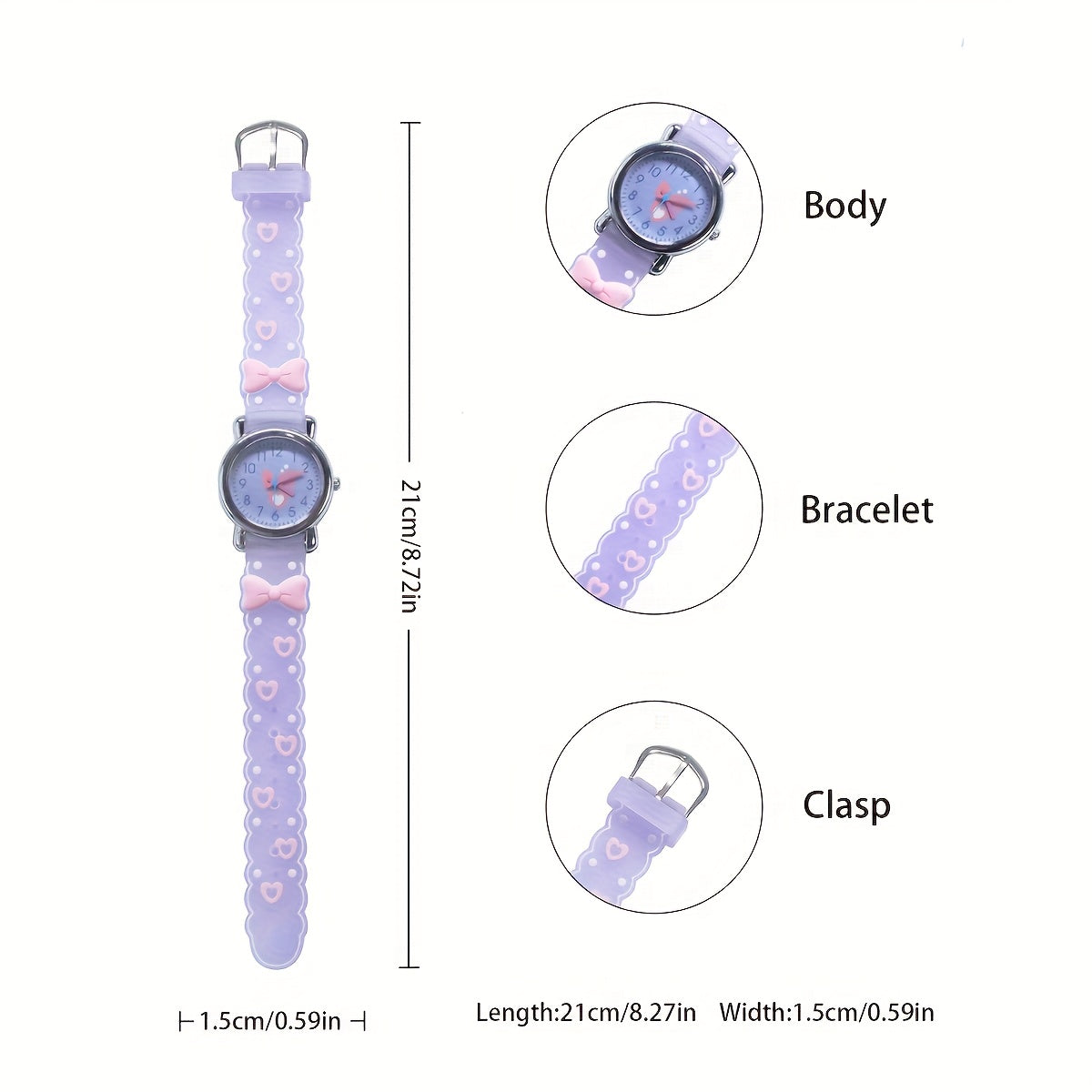 One Multicolor Bow Quartz Watch, Birthday Gift