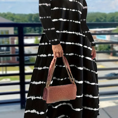  Tie Dye Long Sleeve Round Neck Maxi Dress