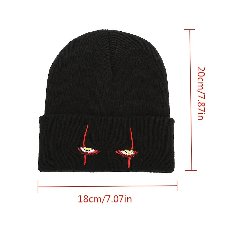 Embroidered Knitted Hat Warm Wool Cap Couple Versatility