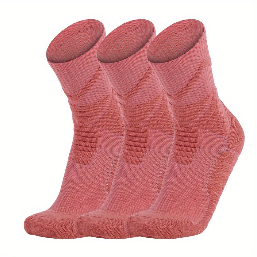 3 Pairs Thickened Non slip Basketball Crew Socks