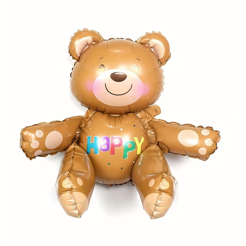 Little Bear Theme Balloon Toy Set Coffee Brown