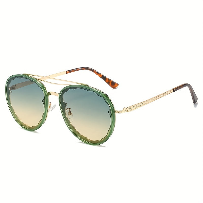 Round Ombre Sunglasses UV400 Metal Glasses