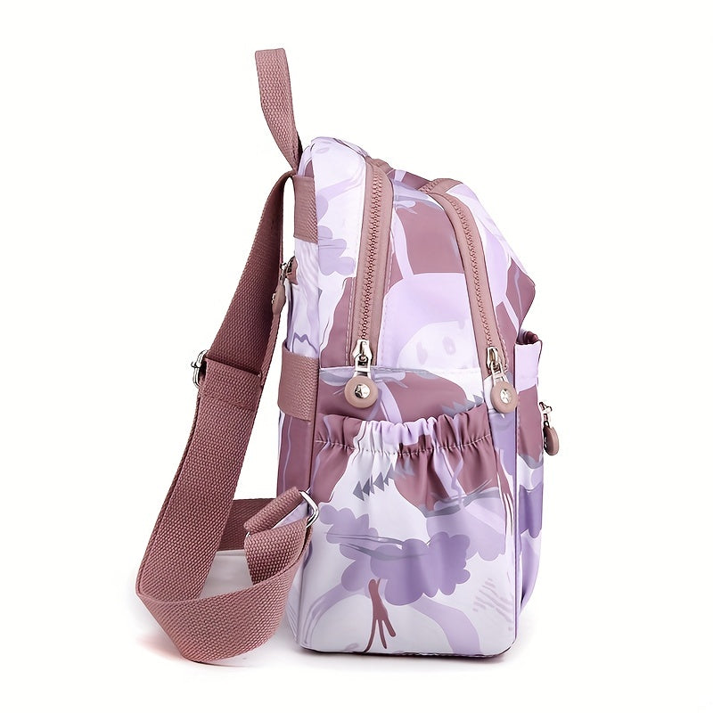 Purple Backpack Purse Preppy School Bag Women's Daypack