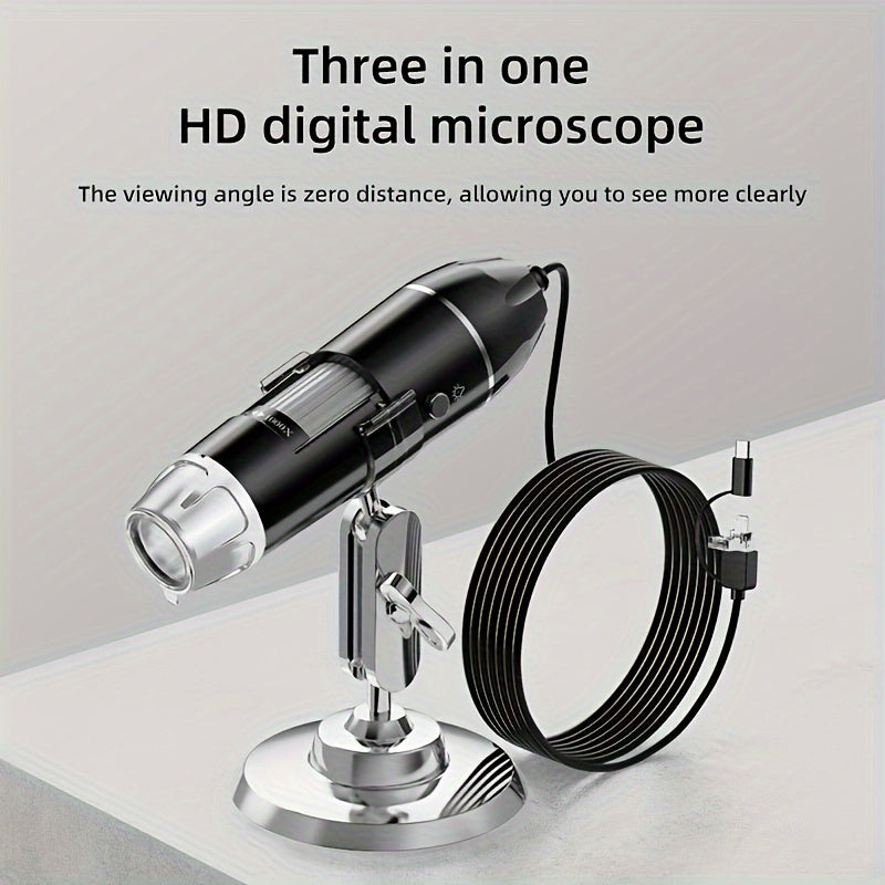 Digital Microscope Camera 1600X 3-in-1 USB for Laptop Insect Observation