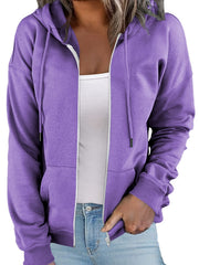 Oversized Zip Up Long Sleeve Hoodie