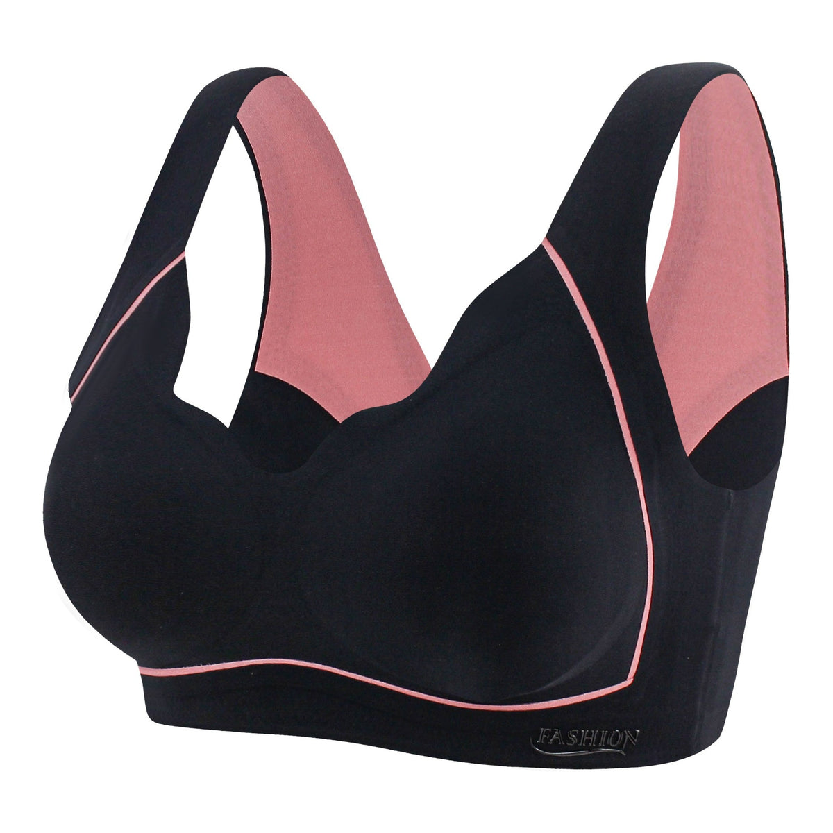 Colorblock Wireless Sports Bra Push Up Shockproof