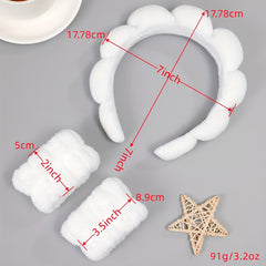 Makeup Headband Hair Band for Washing Face Spa Skincare Elastic Soft Flannel