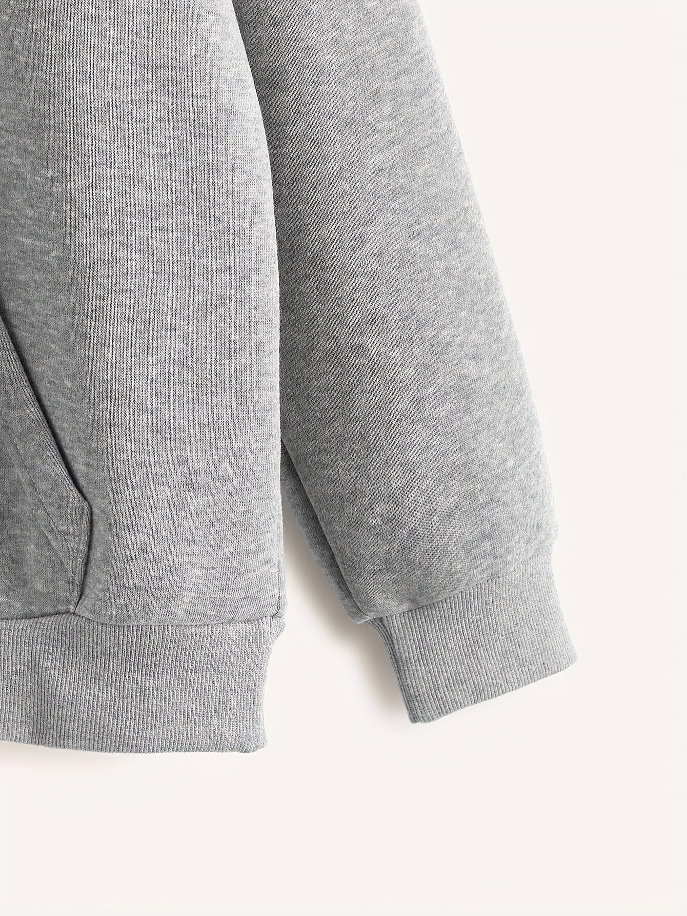 Solid Kangaroo Pocket Hoodie Casual Long Sleeve Drawstring Hoodies