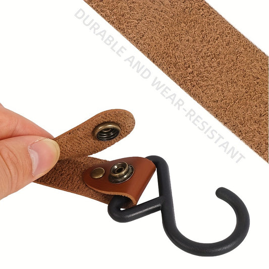 Portable Outdoor Hook S type Leather Storage Hook Hanging Triangle Rack Hook