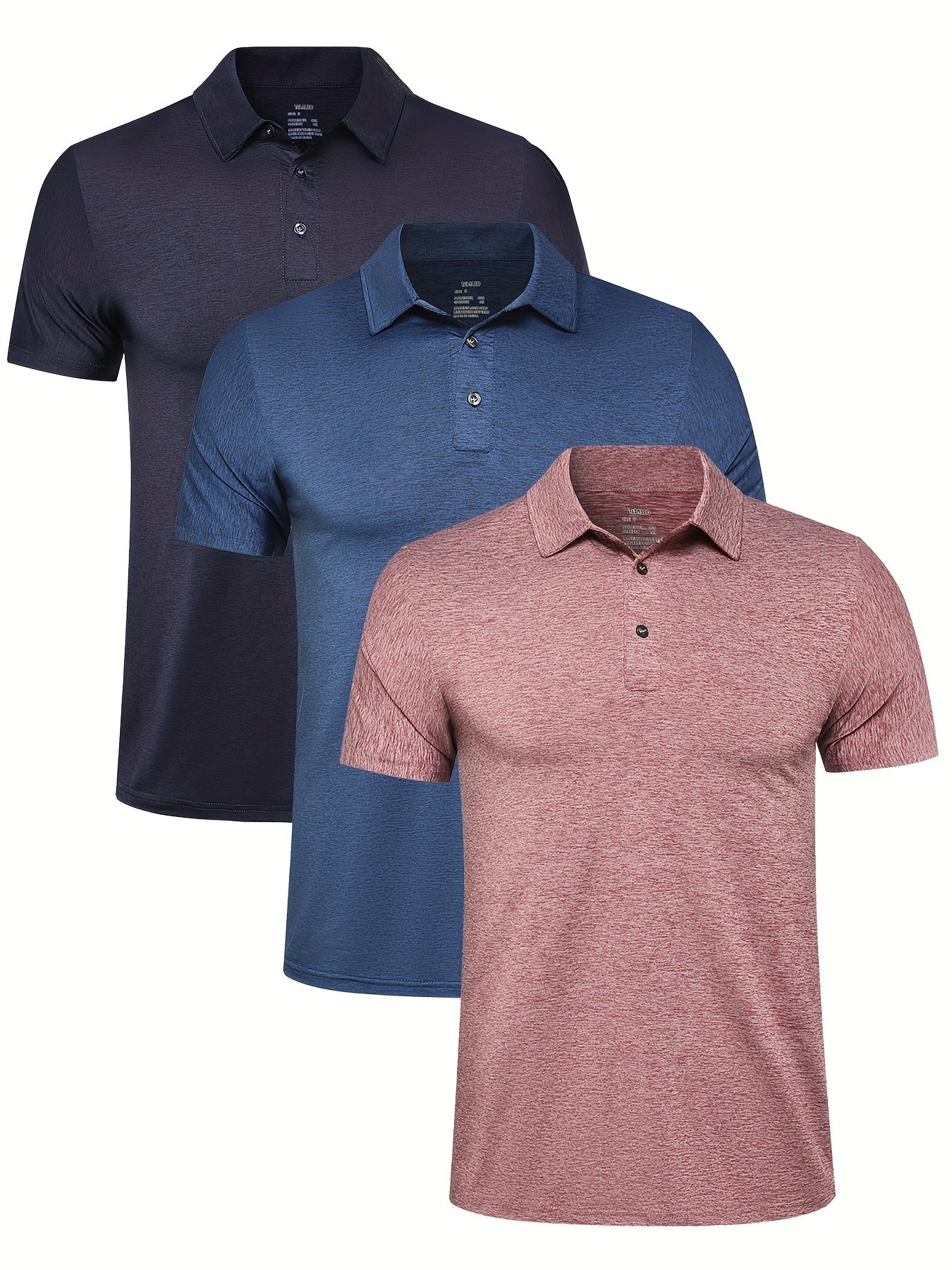 Men's Quick Dry Lapel Golf T Shirt Short Sleeve Moisture Wicking Casual Workout