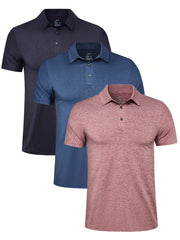 Men's Quick Dry Lapel Golf T Shirt Short Sleeve Moisture Wicking Casual Workout