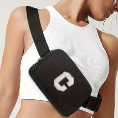 Chenille Letter Patch Belt Bag Small Waist Pouch Fanny Pack