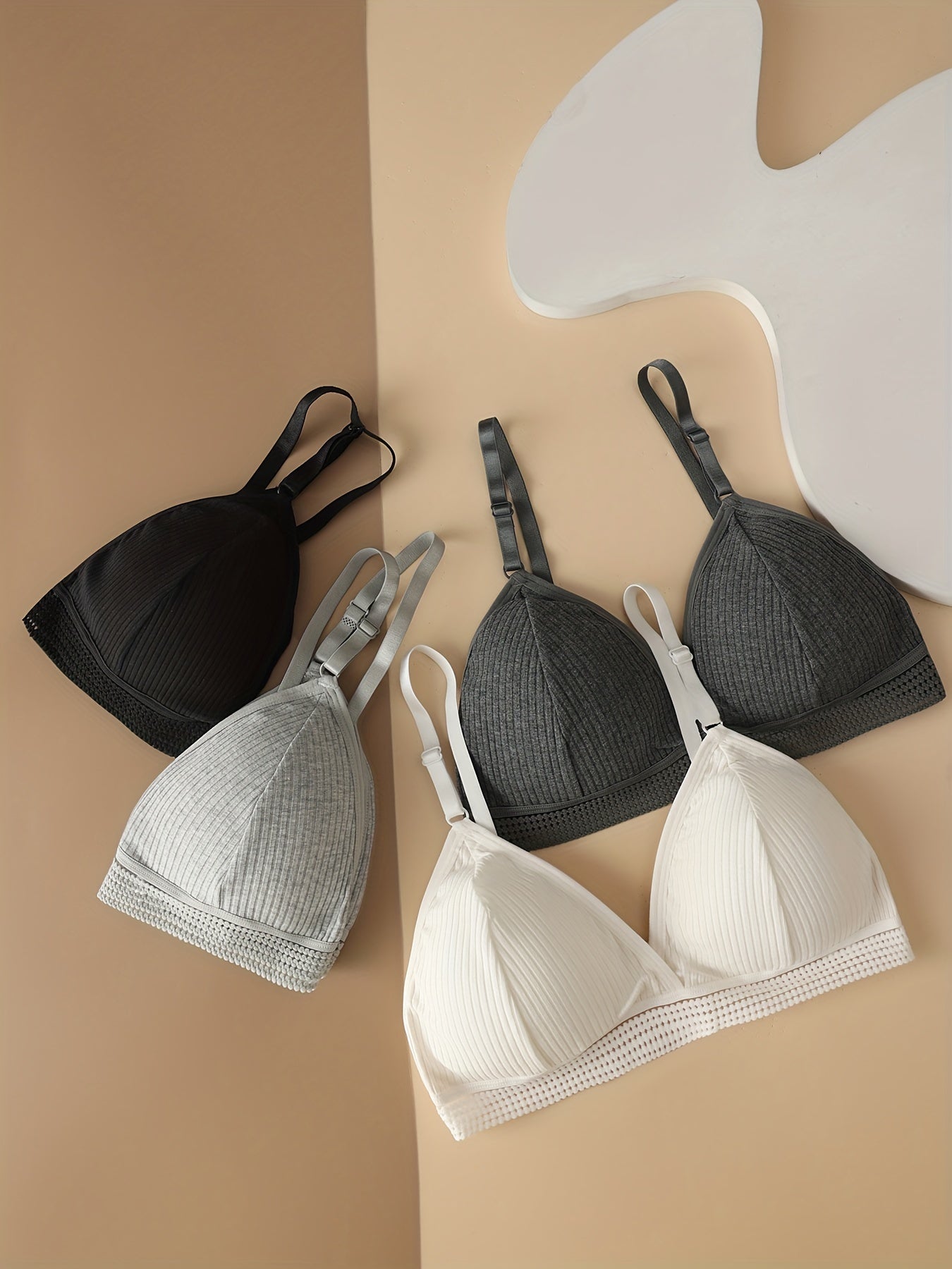 4pcs Wireless Bras Comfy Intimates Women's Lingerie