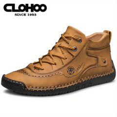 Men's High Top Stitched Boots Casual Walking Shoes