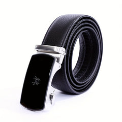 Men's Leather Business Belt Spider Pattern Automatic Buckle Belt