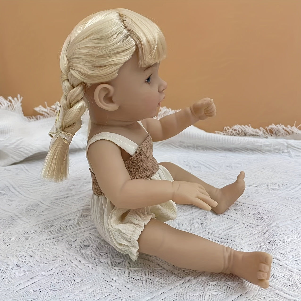 AKODEERD 12 Inch Doll Eyes Outfit Movable Limbs Vinyl Body Light Brown Gift