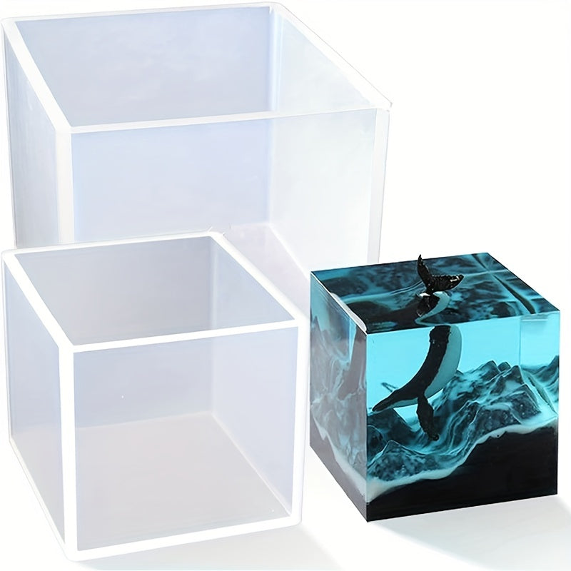 Large Transparent Silicone Cube Mold for Resin Casting