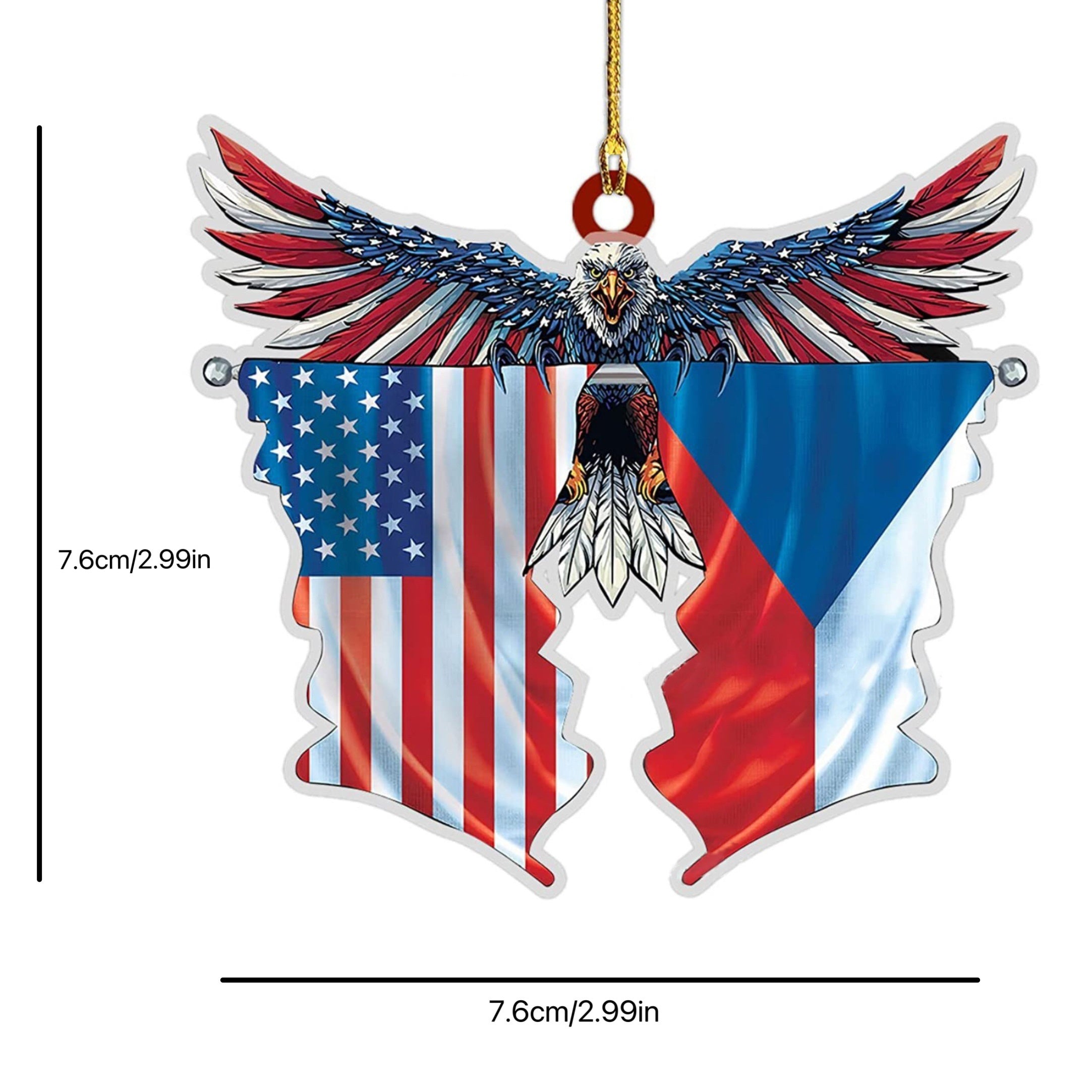 American Flag Wing Car Rearview Mirror Hanging Pendant