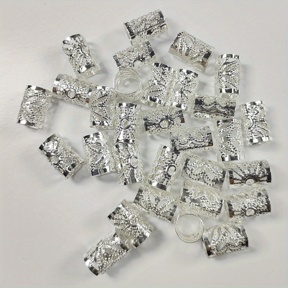 30pcs Dreadlocks Rings Hair Beads Accessories Adjustable Golden Silvery Colorful