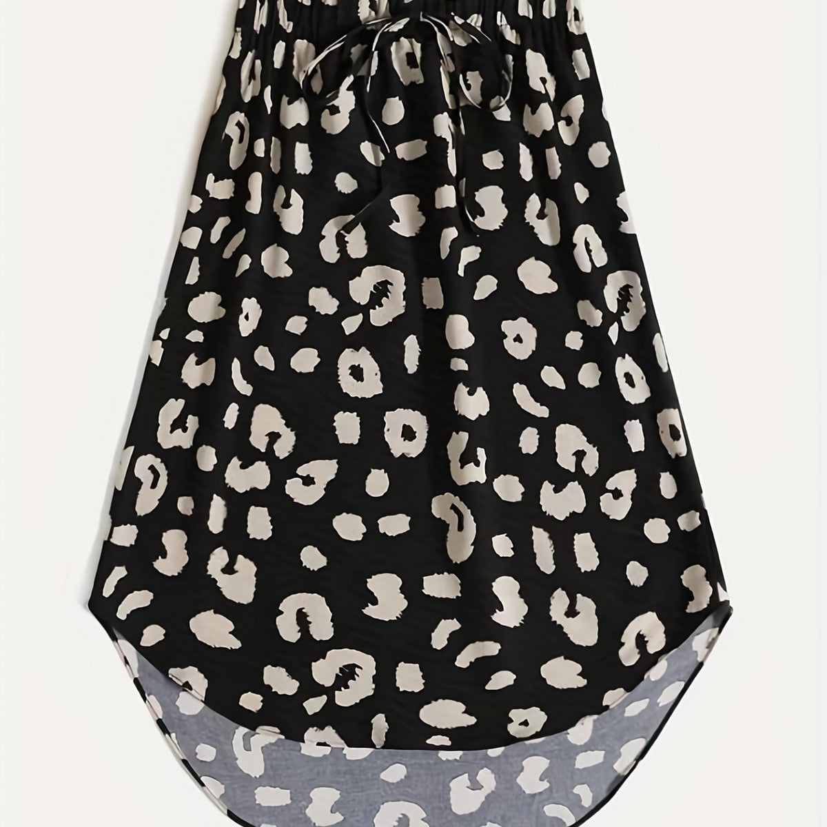 Leopard Print Drawstring Skirt Women's Casual Skirt