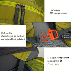 Large Capacity Hiking Backpack for Men and Women with Water-Repellent Nylon