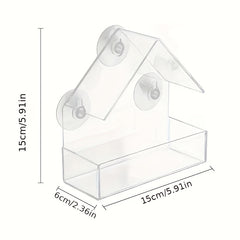 Clear Plastic Window Bird Feeder with Suction Cups - Bird House