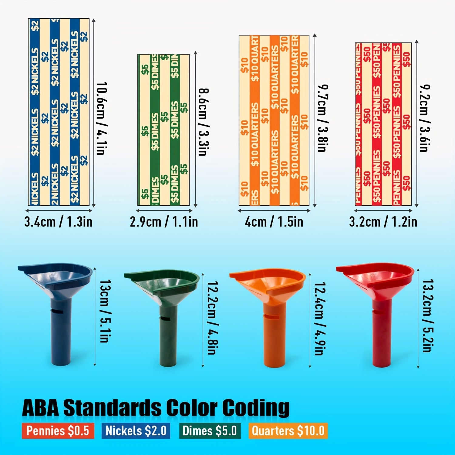 Coin Sorter Tubes Counters & Wrappers Coin Storage Organize Count