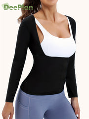 Long Sleeves Sauna Sweat Top Fitness Yoga T-shirt Women's Activewear