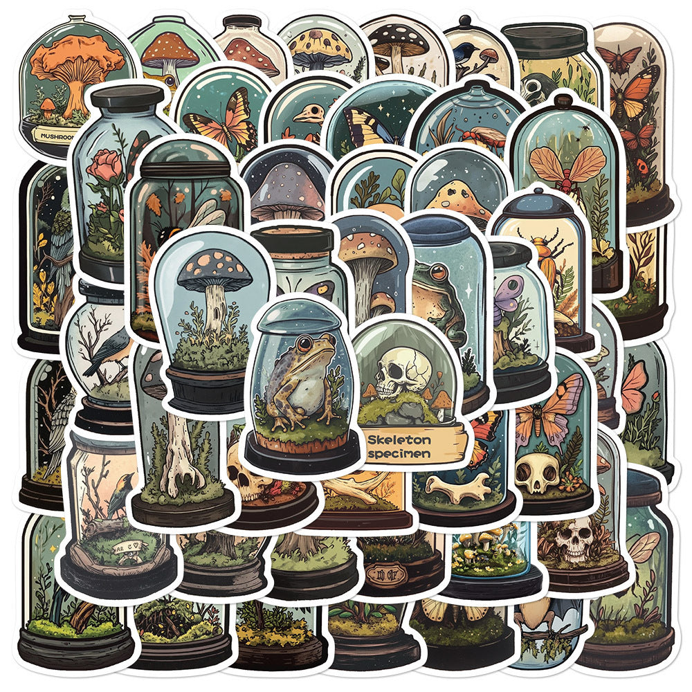 Vintage Forest Specimen Bottle Stickers, Art Decals for DIY, Mixed Set
