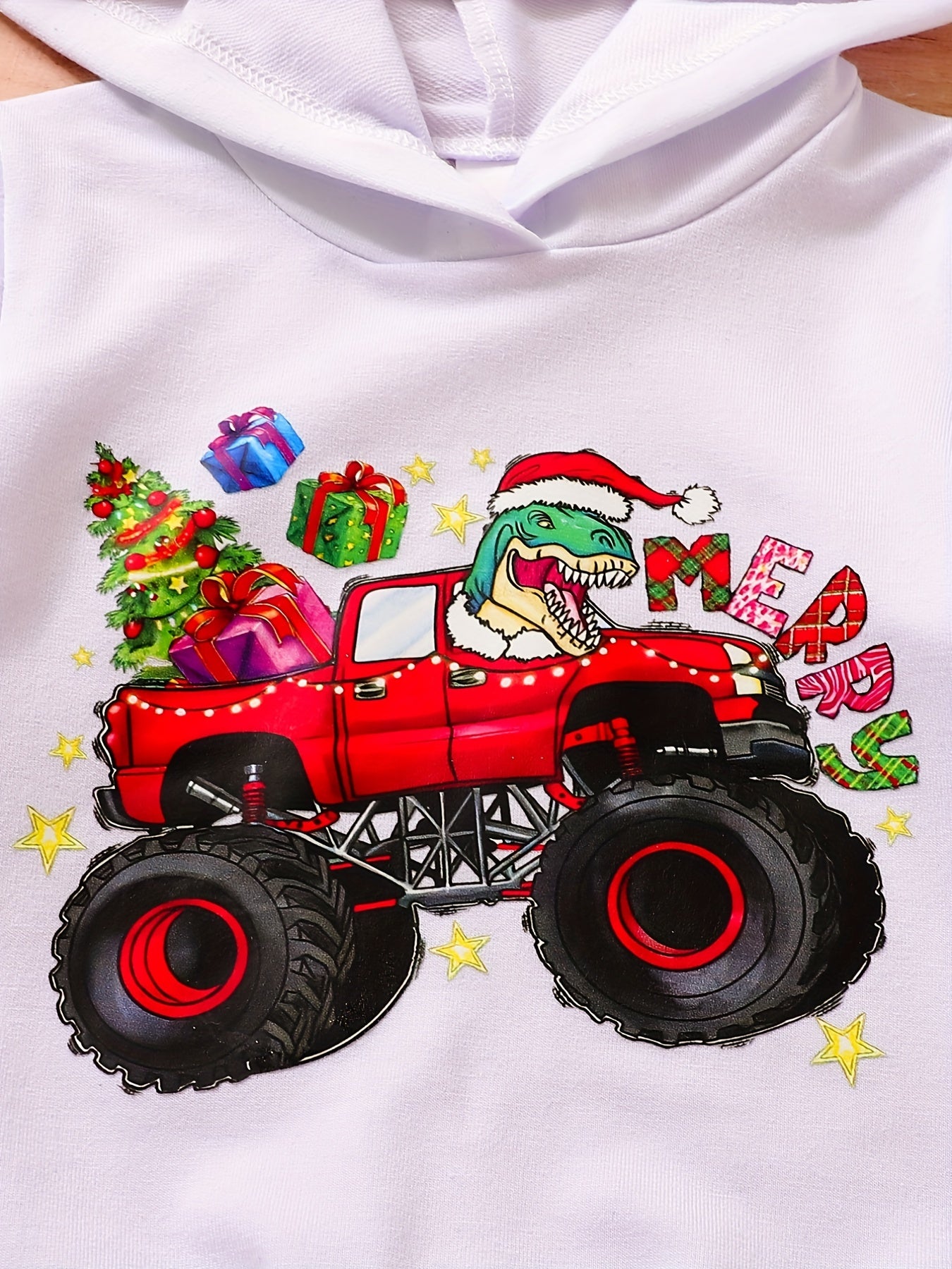Toddler Boys Christmas Dinosaur Hoodie