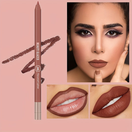 Waterproof Brown Lip Liner Long Lasting High Pigment Smooth Texture