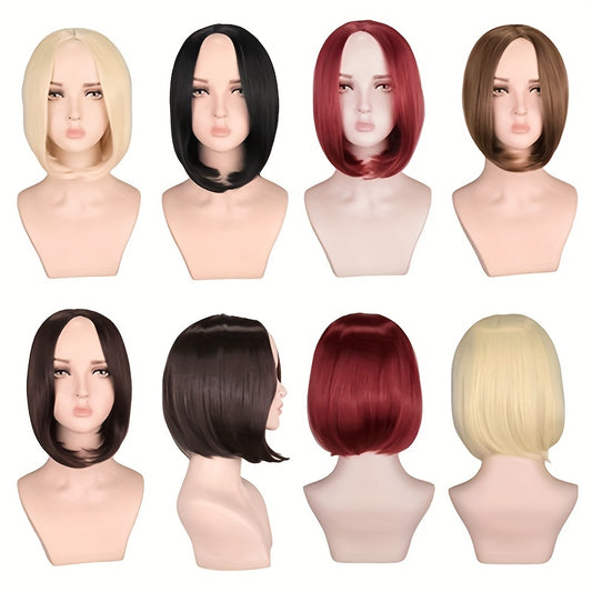 Multicolor Short Bob Straight Hair Wigs 30 48 Cm Shoulder Length