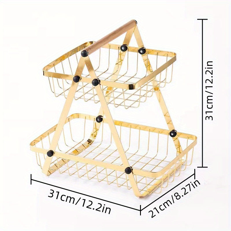 Metal Vegetable and Fruit Storage Rack for Kitchen and Living Room